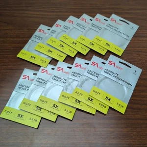 Scientific Anglers Absolute Trout Presentation Leader 11ft 5X 5.9lb - Lot of 12! - Picture 1 of 3