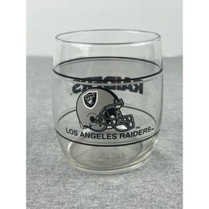 Vintage Los Angeles Raiders 3-3/4” Rocks Glass NFL Stemless 12oz Scotch - Picture 1 of 3