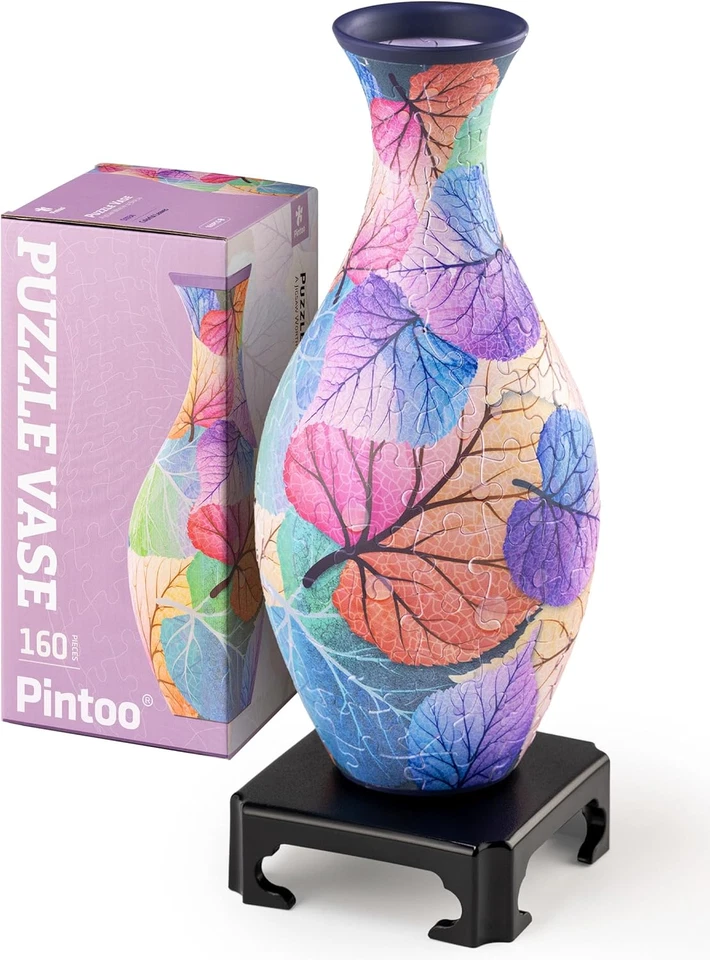 Pintoo 3D Puzzle Vase Unique Flower Vase Made by 160 Curved Plastic Puzzle Piece