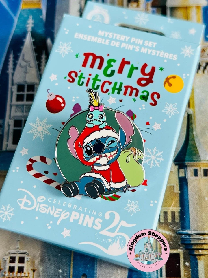 2025 Disney Parks Merry Stitchmas Holiday Misteriosa Caja Pin Stitch Santa SOLO Foto 1 de 1