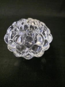 Signed Orrefors RASPBERRY Clear Crystal 4" VOTIVE CANDLE Holder - Picture 1 of 8