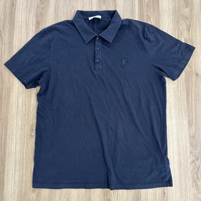 Camisa Polo Versace Medusa Negra Para Hombre XXL (Se Ajusta a Grande) Diseñador Italia Foto 1 de 4