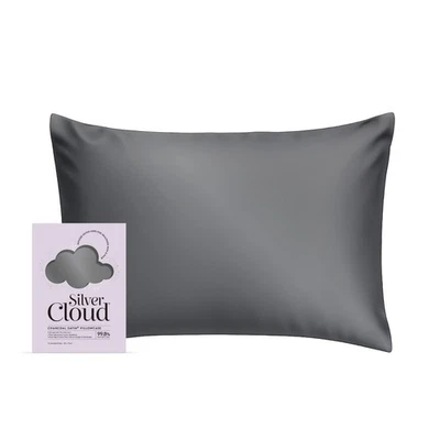 Funda de almohada satinada Silver Cloud carbón con infusión de iones de plata - talla 50 x 75 cm Foto 1 de 4