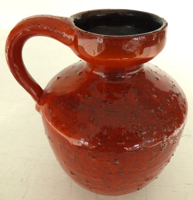 Blumenvase Blumen Vase Fat Lava Rot Keramik/Ton Mid Century Vintage - Bild 1 von 3