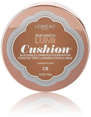 L'Oréal Paris True Match Lumi Cushion Foundation, C8 Cocoa, 0.51 oz. - NEW - Image 1 of 4