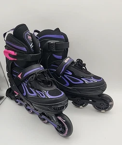 Patines en línea deportivos ZPM jóvenes grandes 4Y-7Y negro púrpura rosa - Imagen 1 de 8