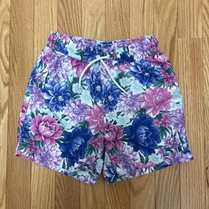 JANIE and JACK Pull On Swim Shorts Pants Boy SPF 50 Size 7 BLUE FLORAL - Picture 1 of 6