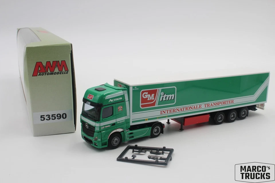 AWM MB Actros 11 semi-trailer truck "GM itm Möbel Leif Möller" DK 53590 1:87 /AW - Image 1 of 1