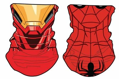 Marvel 2 Pc Gaiter Set Iron Man + Spiderman Neck & Face PPE Accessory Halloween - Image 1 of 4