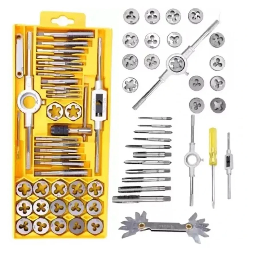 FILIERE MASCHI E FEMMINE KIT 40 PZ FILETTATURA FILIERA ACCIAIO AL CARBONE - Immagine 1 di 2