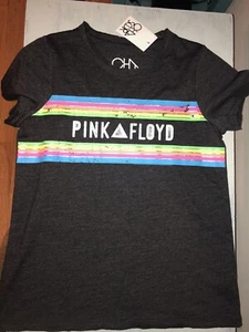 NWT Chaser Pink Floyd Neon Stripes Tee Faded Black Size Small - Picture 1 of 2