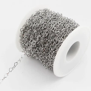 5meters Stainless Steel 3mm width Heart Link Chains for DIY Jewelry Making - Picture 1 of 2