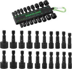 SWANLAKE 20PCS Power Mutterndreher Set für Schlagbohrmaschine, 1/4" Sechskantkopfbohrer - Bild 1 von 3