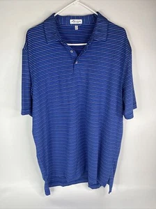Peter Millar Mens Summer Comfort Polo Size XL Stripe Blue Golf Comfort - Picture 1 of 6
