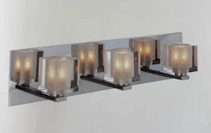 20" Width Chrome Finish Bathroom Vanity Light, With Crystal Shade - Picture 1 of 2