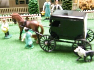 Lot 1 A AMISH HORSE AND BLACK AMISH BUGGY. - Picture 1 of 16