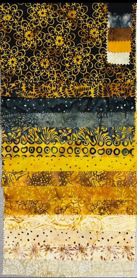 #BATS-14AA   Anthology - Bumble 14 Batik samples/remnants - 100% cotton - Image 1 of 1