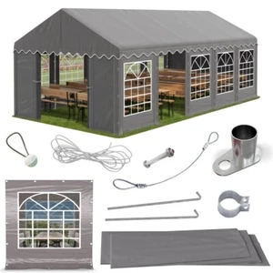 Partyzelt 3x10 Pavillon Bierzelt Festzelt Gartenzelt Markt Zelt 10x3 grau PE - Bild 1 von 8