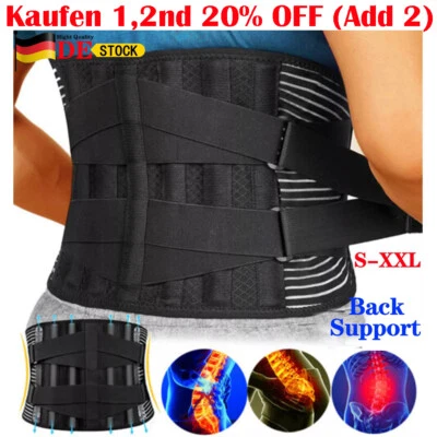 Rücken Stützgürtel Lendenwirbelstütze Rückenbandage Schmerzlinderung Sport Lumbo - Bild 1 von 4