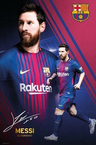 36" x 24" Poster - Barcelona Lionel Messi Soccer Futbol Sport Cover