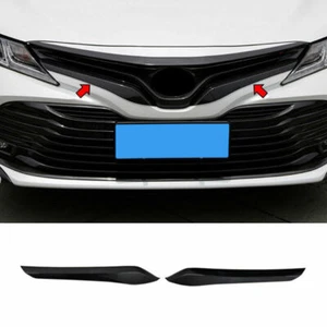 For Toyota Camry 2018-2020 Carbon Fiber Lip Front Grille Cover Moulding Trim - Picture 1 of 7