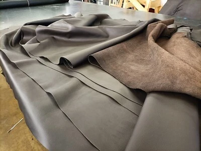 Leather Hides/Sides Dark Brown & Black Grain Print 22SqFt 1.8mm Thick Pittard - Image 1 of 3