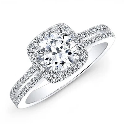1.55 Ct Round Cut Lab Created Diamond Engagement Ring 14K White Gold Size 5 - Image 1 of 4