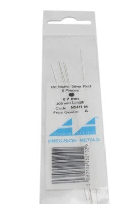 ALBION LEGIERUNGEN NSR02 6ER-PACK NICKELSILBER STAB / DRAHT 0,2 mm x 305 mm
