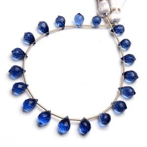 Tanzanite Color Quartz 10x7 mm Size Faceted Teardrop Briolette 6.5" Strand - Picture 1 of 5