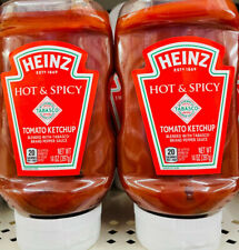 2 Bottles Heinz Hot & Spicy Tomato Ketchup w/Tabasco Kosher 14oz ~ FREE SHIPPING