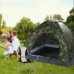 Quality4Less Large 4 Person Camouflaged Stable Tent Durable And Stable Design - Picture 1 of 9