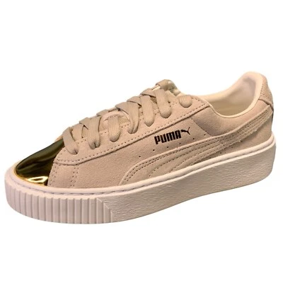 Plataforma de gamuza Puma gris dorado 3622222-01 para mujer talla 6 Foto 1 de 4
