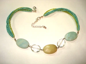 6-Strand Seed bead Faceted Glass beads Choker Necklace - Picture 1 of 2