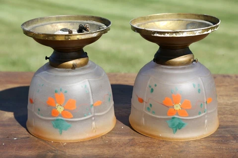 Vintage Art Deco ceiling lights hallway pendant ceiling lamp fixture set pair Cover