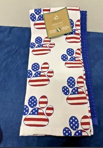 Juego de tres toallas de cocina patrióticas con estampado de pata Deborah Connolly 4 de julio - nuevas con etiquetas - Imagen 1 de 4
