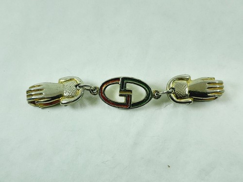 RARE BROCHE ET PULL GUCCI GARDE ÉCHARPE CLIP PLAQUÉ OR