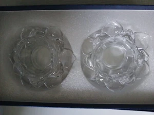 Slymeay Klarglas Rosenform Teekerzenhalter 2er Set Neu - Bild 1 von 2
