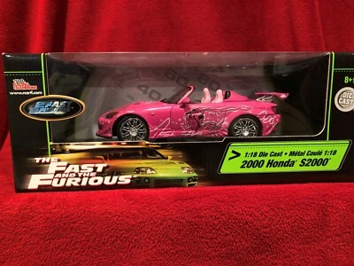 Die Cast 1:18 Fast and Furious Pink 2000 Honda S2000 ERTL (JELEN RIDE) MIB/NEW - Image 1 of 3
