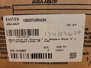 Emtek 15B5STURHUS4 Satin Brass Emtek 15B5 2" x 10" Dummy Stuttgart Lever - Picture 1 of 2