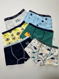 6 Pack Assorted Fun Patterns Little Boys Boxer Briefs, 95% cotton 5% spandex new - Picture 1 of 3
