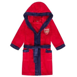 Arsenal FC Official Soccer Gift Boys Hooded Fleece Dressing Gown Robe - Picture 1 of 11