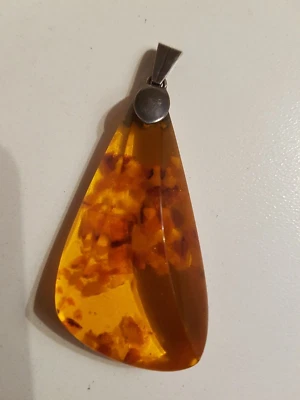 Fischland 835 Silber Anhänger Bernstein ? 7 cm über alles Top - Bild 1 von 3