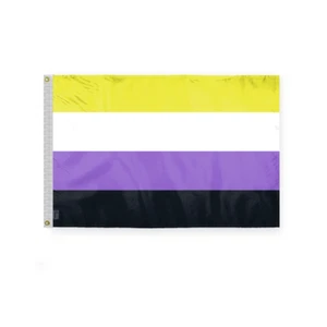 Nicht-binäre Flagge - einseitig bedruckt - Messing Ösen - verblassen sichere Farben - Bild 1 von 14