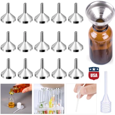 Mini embudo de acero inoxidable de 10 piezas para botella difusora de perfume frasco de aceite líquido Foto 1 de 4