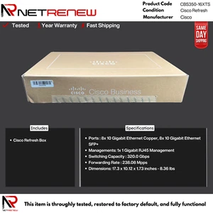 Cisco CBS350-16XTS 16 Port Smart Eligible Managed Network Switch - Picture 1 of 1