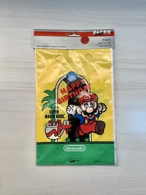 RARE Vintage 1989 SUPER MARIO BROS Birthday Loot Bags Nintendo SEALED NEW~8 Bags - Image 1 of 4
