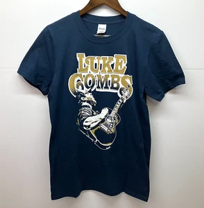 Luke Combs 2018 Tour Concert T Shirt Don't Tempt me with a Good Time Navy Blue S - Picture 1 of 5