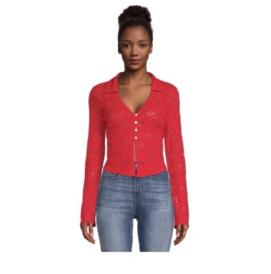 Cárdigan Madden Y2K Terciopelo Floral Burnout Encaje Recortado Manga Campana Botón Grande Foto 1 de 4