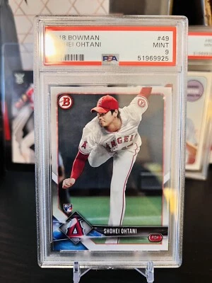⭐️ Tarjeta de novato Shohei Ohtani 2018 Bowman #49 PSA 9 como nueva clasificación RC 🔥 Foto 1 de 4