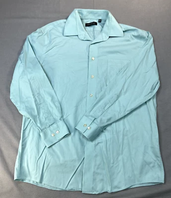 Camisa Jones New York Para Hombre 16.5 Turquesa Manga Larga Abotonada Sin Planchar Foto 1 de 4